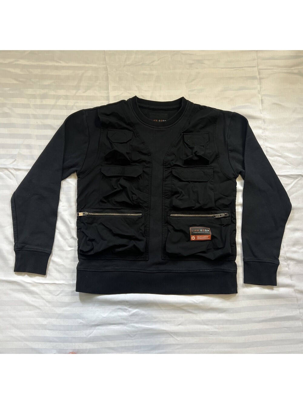 Life Code Progressive High Quality Blk Print Windbreaker Jacket Men L